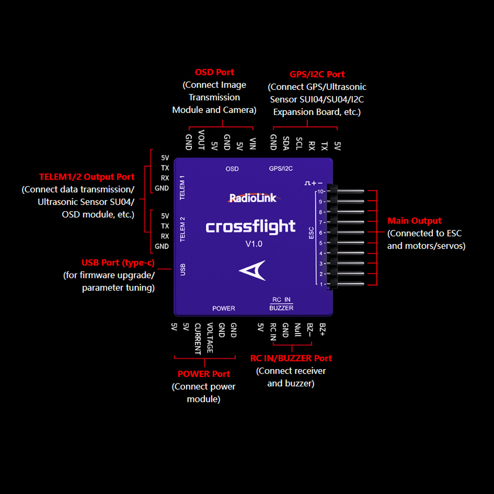 Radiolink Crossflight Flight C - Drone Kit Hexacopter 评论和价格